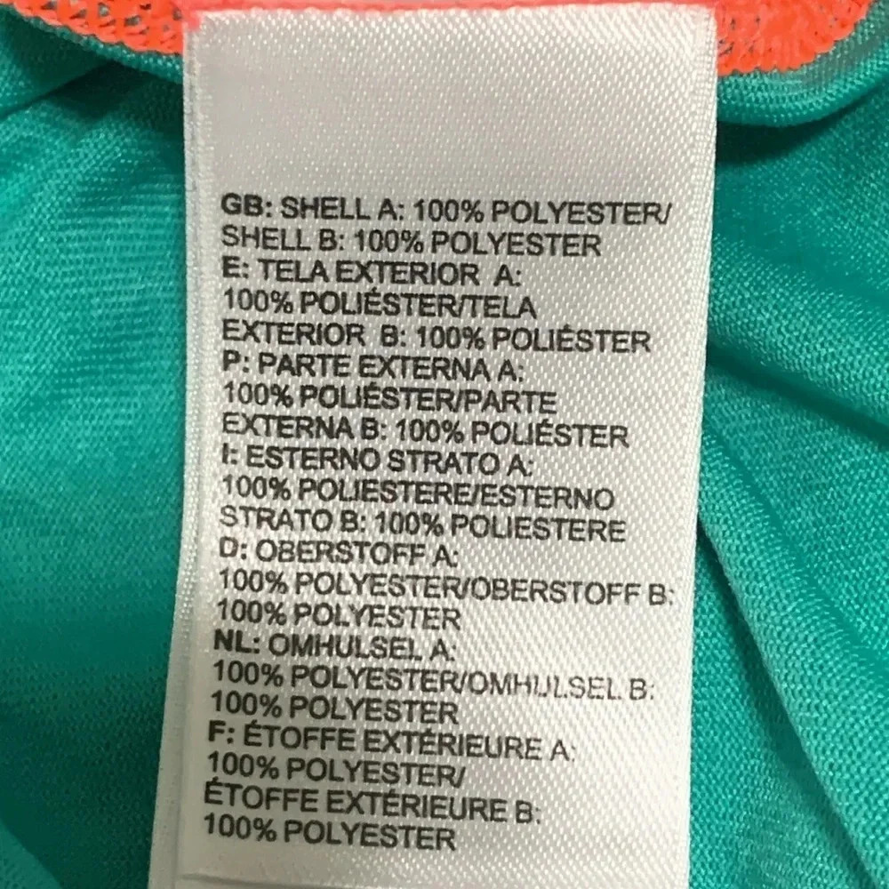The North Face Womens FlashDry V-Neck Short Sleeve Athletic Tee Green Pink L - Picture 7 of 7